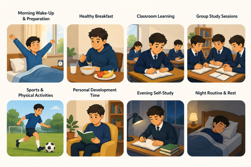 Typical boarding school daily routine for students